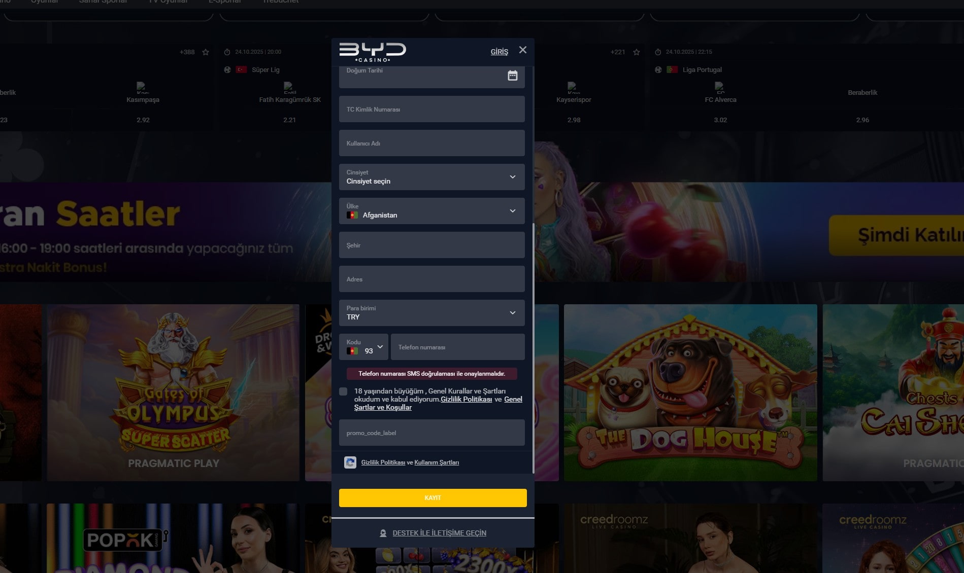 bydcasino şikayet